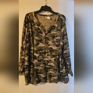 Roaman's Camo Henley Top